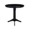 International Concepts Round 36 in Rd Top Pedestal Table, 12 in Leaf, 34.9 inH, Adjustable Height, Black, 36 W, 48 L, Wood K46-36RXT-27B-6B - alternate 3